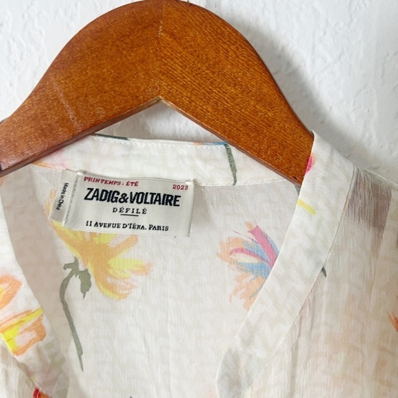 NWT Zadig & Voltaire Riciny Mousseline Ruffled Floral Maxi Dress - Picture 4 of 12